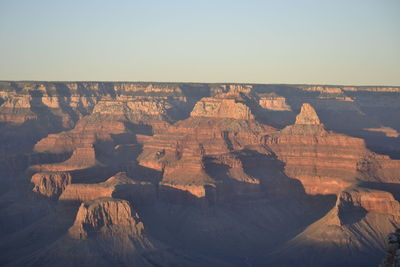High angle view of canyon national park against clear sky