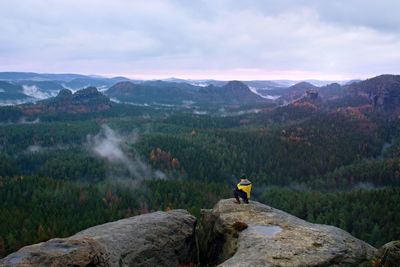 Scenic view of mountains against sky