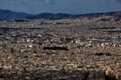 High angle view of townscape