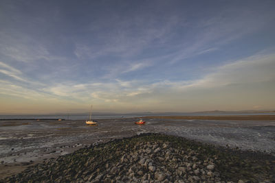 Late afternoon sky over morecambe bay in lancashire, uk