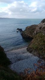 Scenic view of sea and cloudy sky