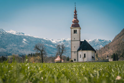 Cerkev marijinega vnebozetja, church, mountains, mountain range