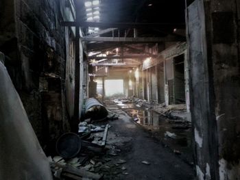 Interior of abandoned building