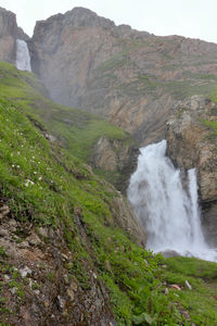 Scenic view of waterfall