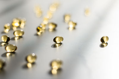 Close-up of screws on white background