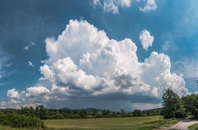 Scenic view of land against sky