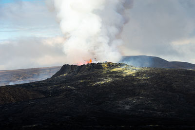 Eruption of fagradalsfjall volcano, iceland