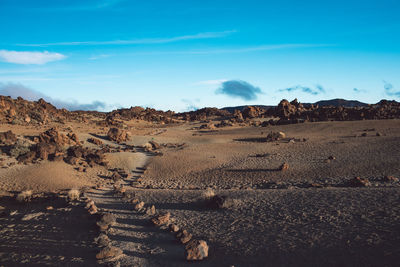 Scenic view of desert against sky