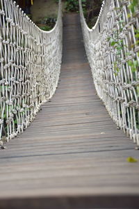 Surface level of footbridge on footpath