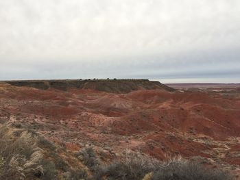 Scenic view of desert against sky