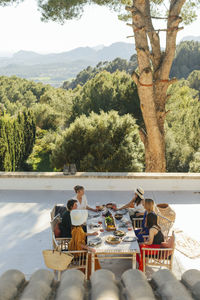 Female friends having meal