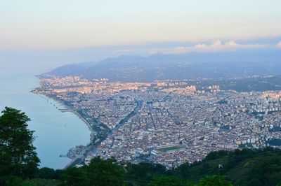 Cityscape of ordu in turkey. view from boztepe hill.