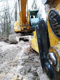 Close-up of yellow construction site