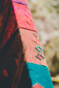 Close-up of multi colored umbrella