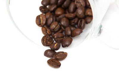 High angle view of coffee beans