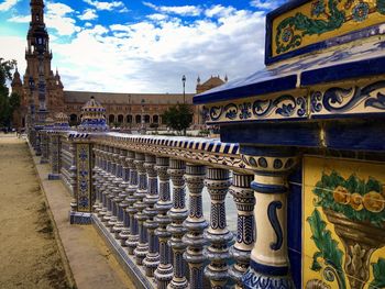 Panoramic shot of historic building against sky in city