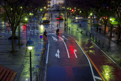 Illuminated street light at night