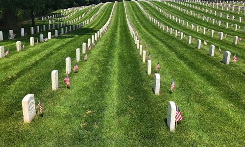 Panoramic view of cemetery