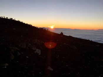 Scenic view of sea at sunset