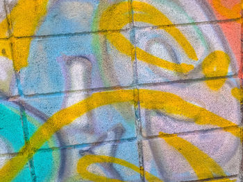 Full frame shot of graffiti on wall