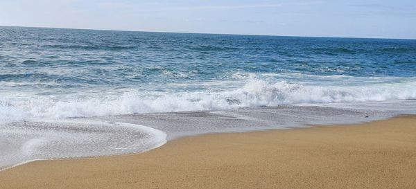 Scenic view of beach against sky