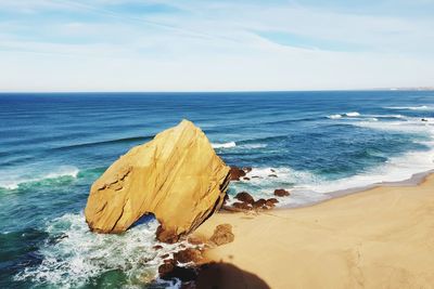 Scenic view of beach against sky