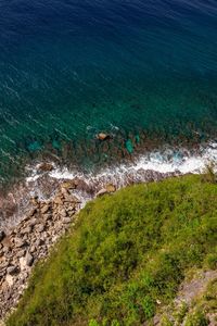 High angle view of sea