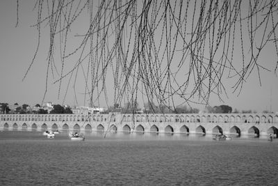 View of bridge over river against sky