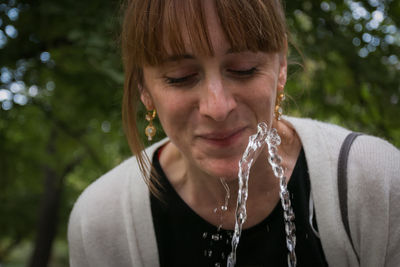 Close-up portrait of a woman