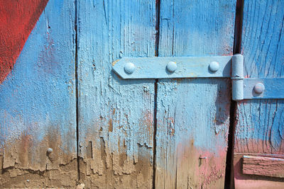 Close-up of old wooden door