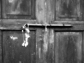 Closed wooden door