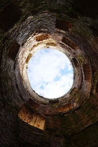 Low angle view of old tree against sky