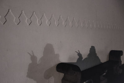 Shadow of man on wall