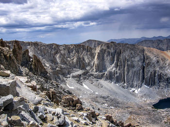Panoramic view of rocky mountains against sky