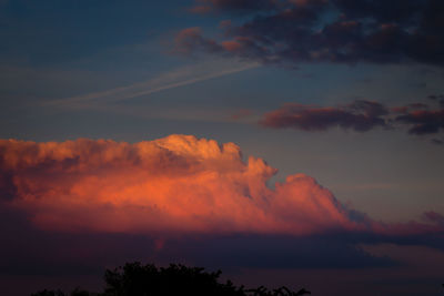 Low angle view of dramatic sky during sunset