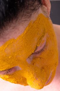 Close-up of yellow man