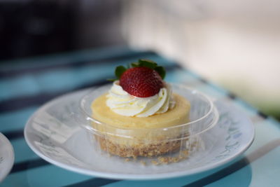 Close-up of cake in plate