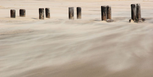 Scenic view of beach during winter