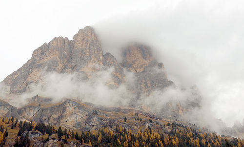 Scenic view of rocky mountains against sky