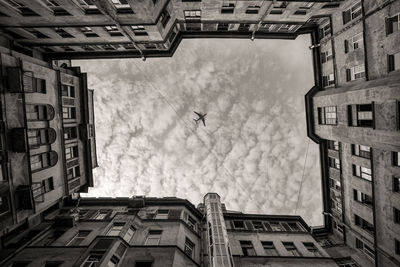 Low angle view of buildings in city