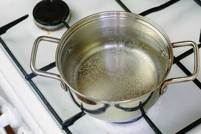 High angle view of coffee in kitchen