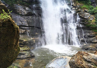 Scenic view of waterfall