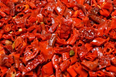 Full frame shot of red chili peppers