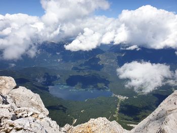 Scenic view of mountains against sky