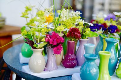 Close-up of flower pot on table