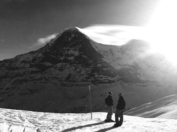 Full length of woman on mountain against sky