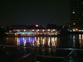 View of illuminated city at night