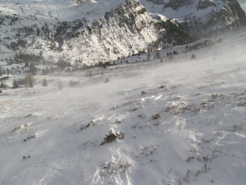 Scenic view of snowcapped mountains