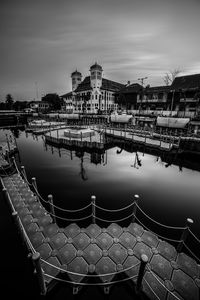 Reflection of buildings in water