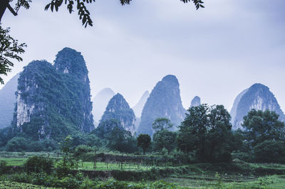 Scenic view of mountains against sky